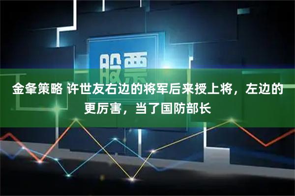 金夆策略 许世友右边的将军后来授上将，左边的更厉害，当了国防部长